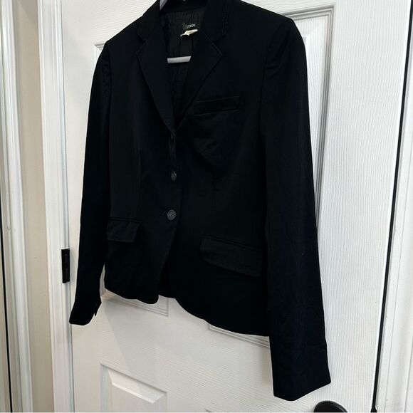 J. Crew Black 100% Wool Blazer Suiting Jacket Suit Women's Size 4 - Picture 3 of 10